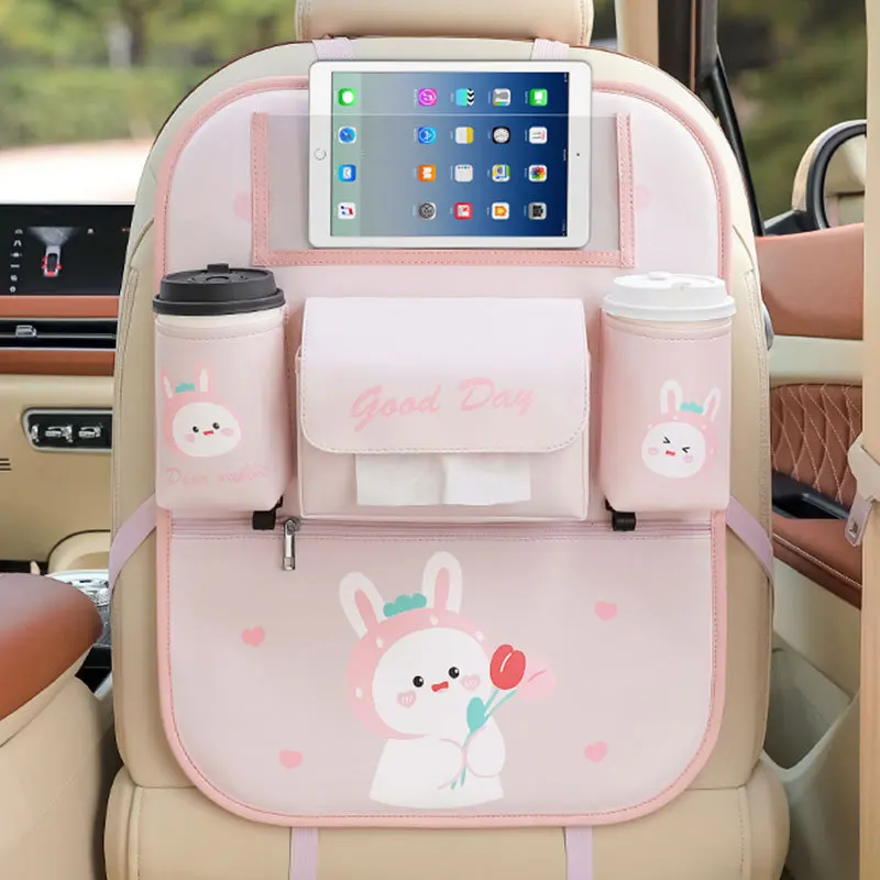 2024 Hot sale high quality multifunctional PVC leather Ipad holder car trunk back seat organizer
