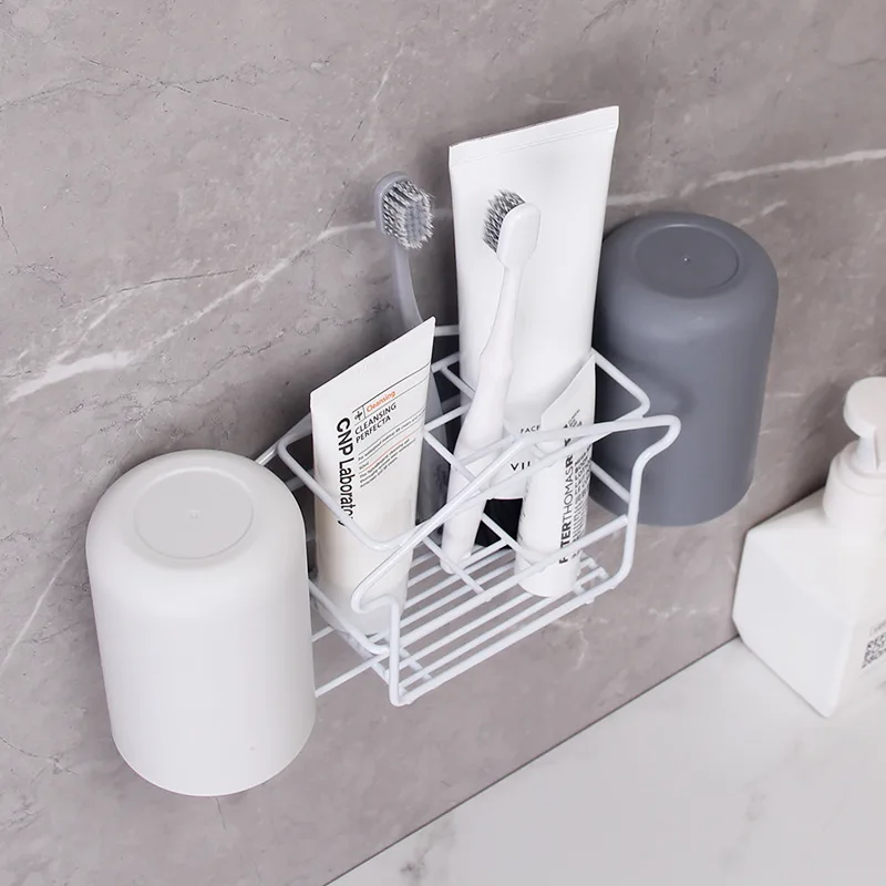New design Bathroom Storage Wall Mount Rack Chrome Towel Holder Soap Holder Steel Storage Holder With Suction Cup