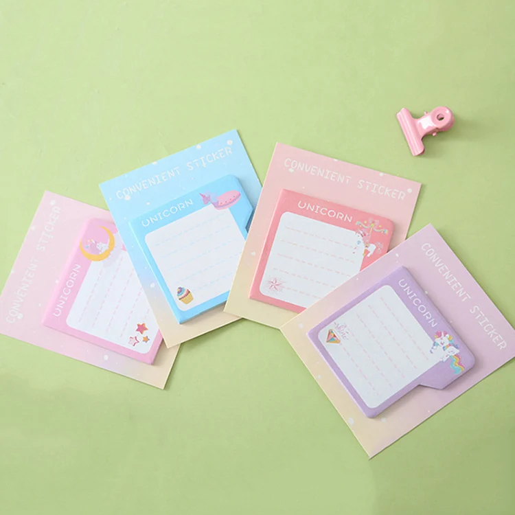 Custom cartoon cute multi folding writing pad  label mark kawaii stationery school supply memo pad printed