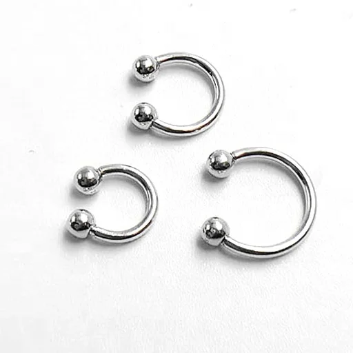 Wholesale HIP HOP 16G Circular Barbell Platinum Plated Belly Ring Tragus Man 1.2mm Piercing 3mm Bead Horseshoe Barbells Earring