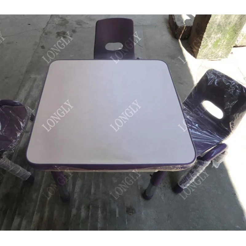 Durable children school writing table and chair for kids wooden table
