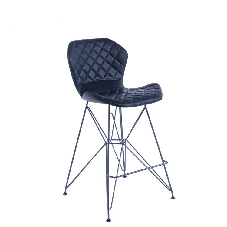 2022 Selling Well New Design Bar Chairs PU Leather Metal Frame Cafe Bar Stools