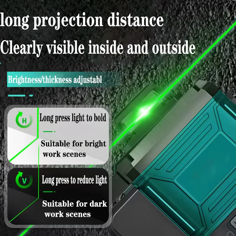 New digital 4d 16 line green 360 rotary laser level electronics type automatic