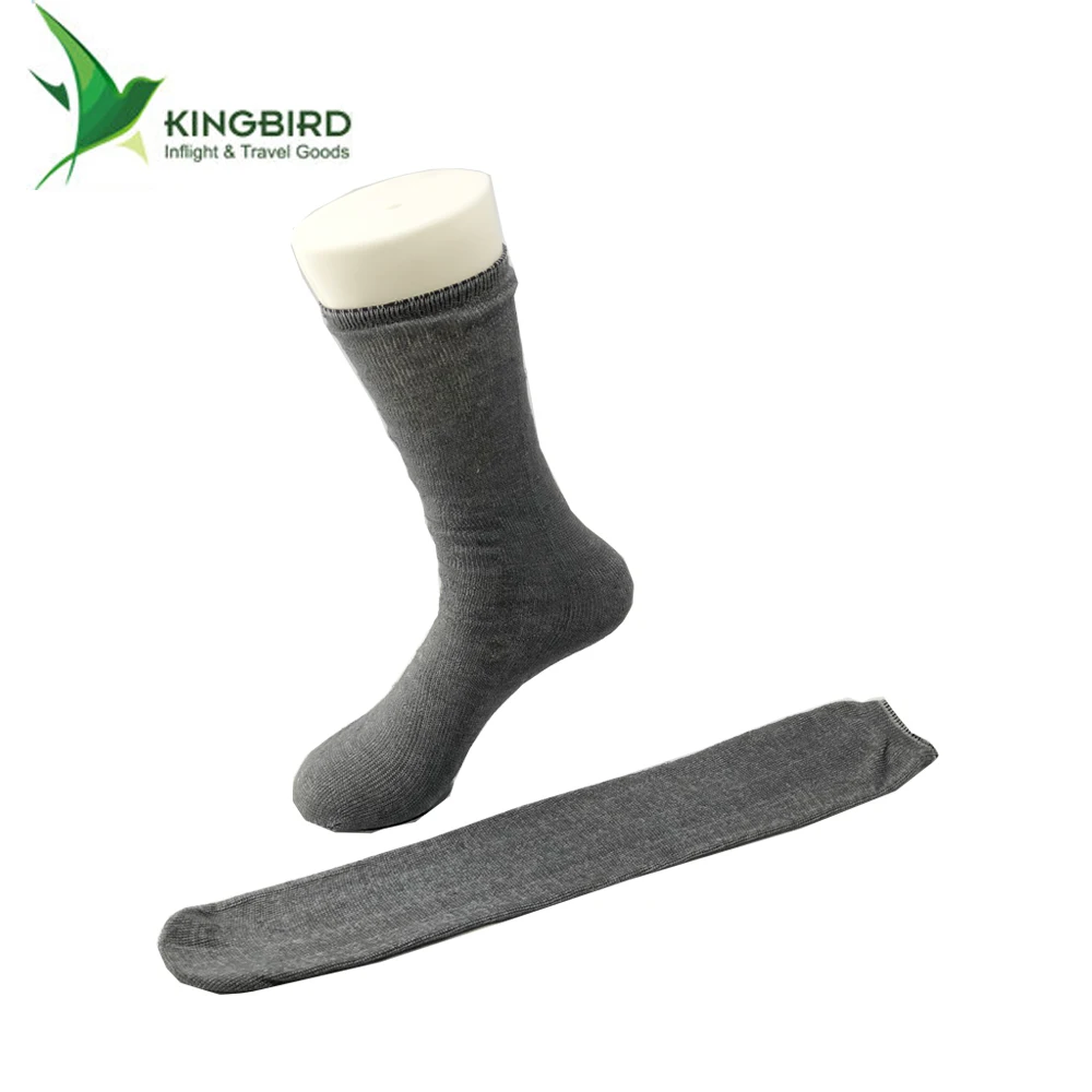 Airline Disposable Gray Polyester Custom Socks