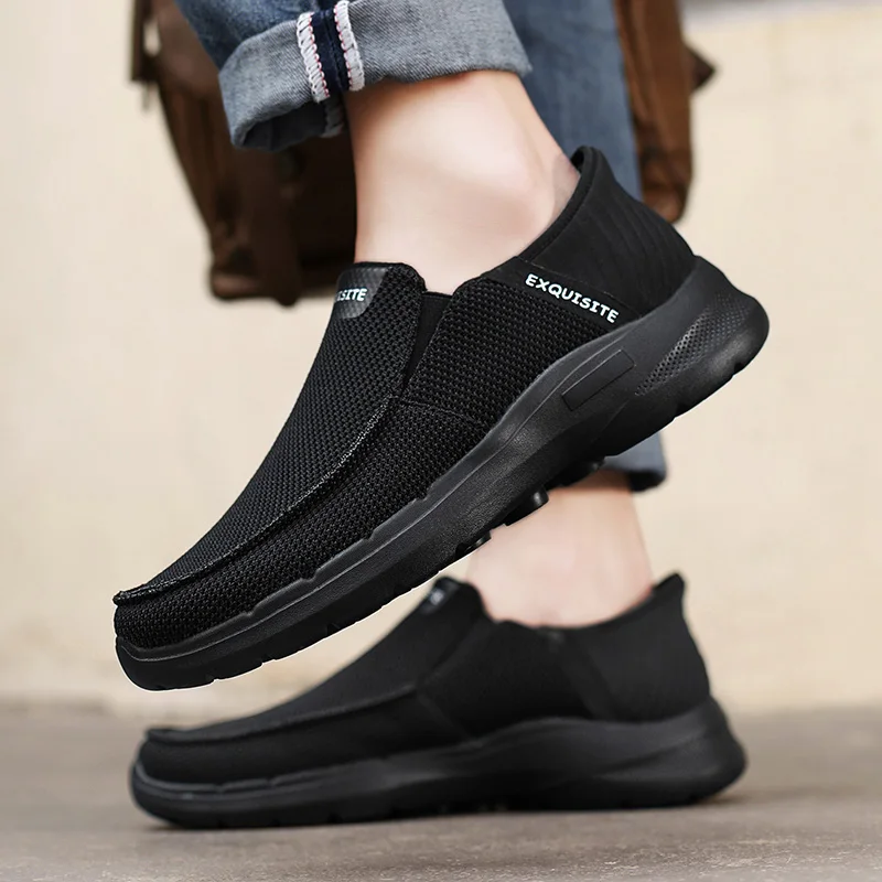 Low Cut  Mens slip On Flats Flat Skate boat Walking Shoes Daily Shoes Platform Slip on loafers shoes Sneakers for men