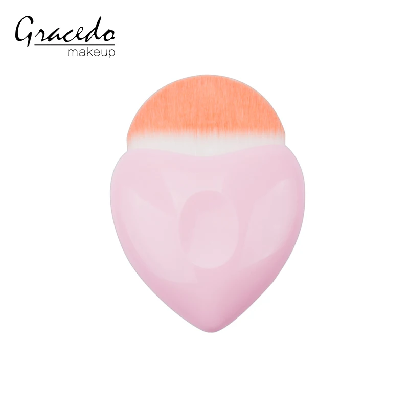 Sweet heart makeup foundation brush private label plastic handle for face