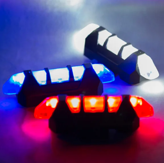 Best price small plastic red blue white LEDs USB rechargeable bike back warning light rear light bicycle tail light