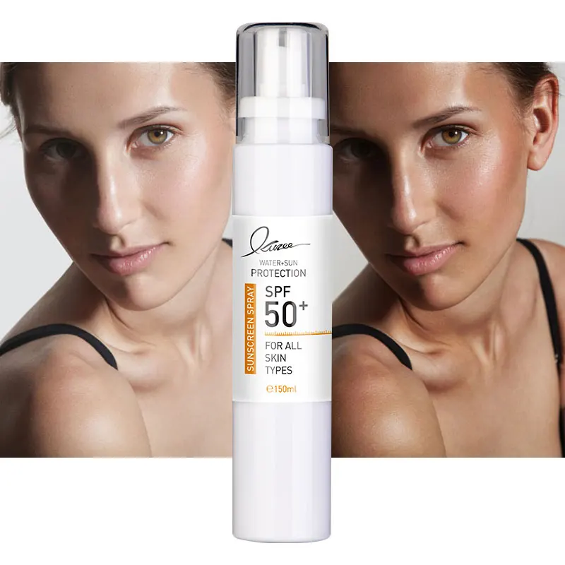 OEM/ODM Vegan Organic UVA/UVB Sunblock Hydration Whitening Waterproof SPF50+ Zinc Sunscreen Spray