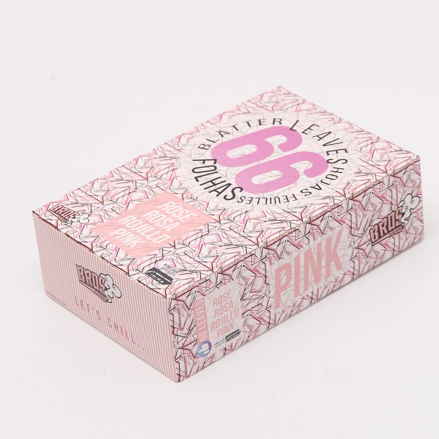 pink packing custom rolling paper for smoking rice paper white with pink line