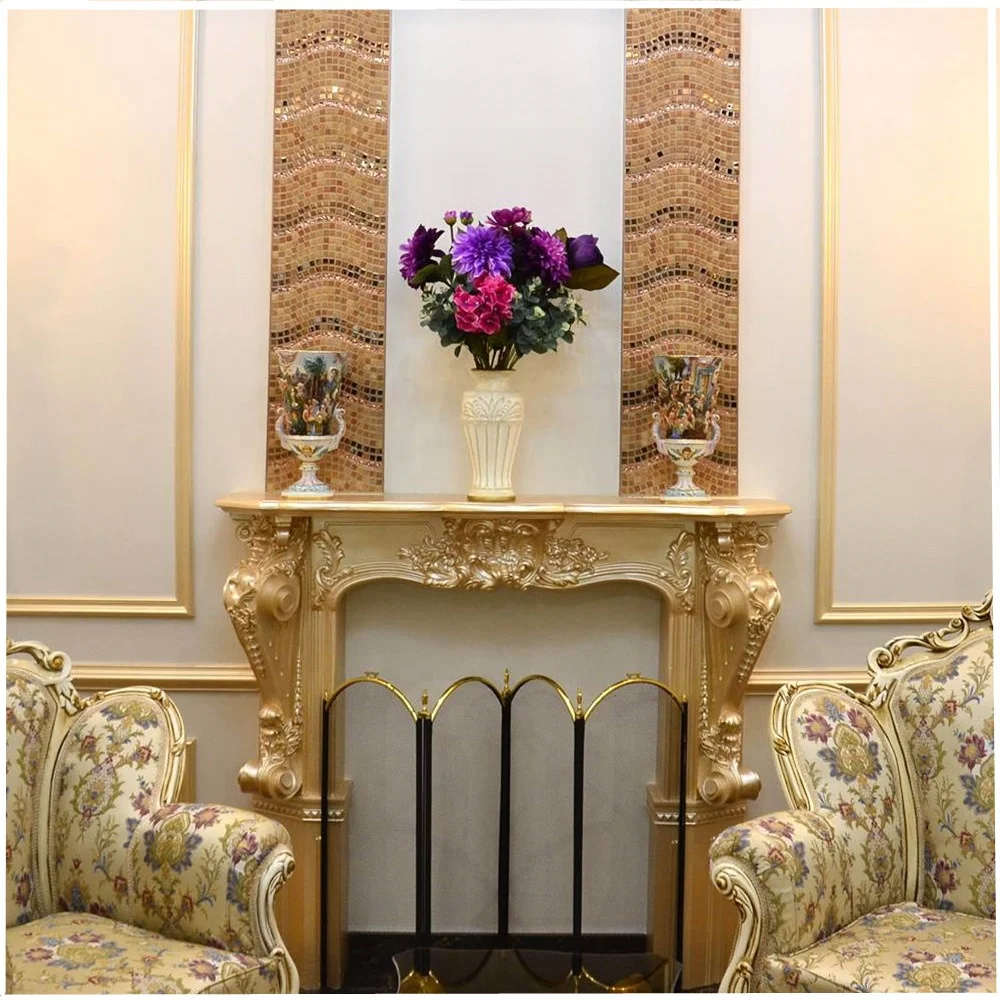 green building decoration material European style PU fire place fireplace mantel