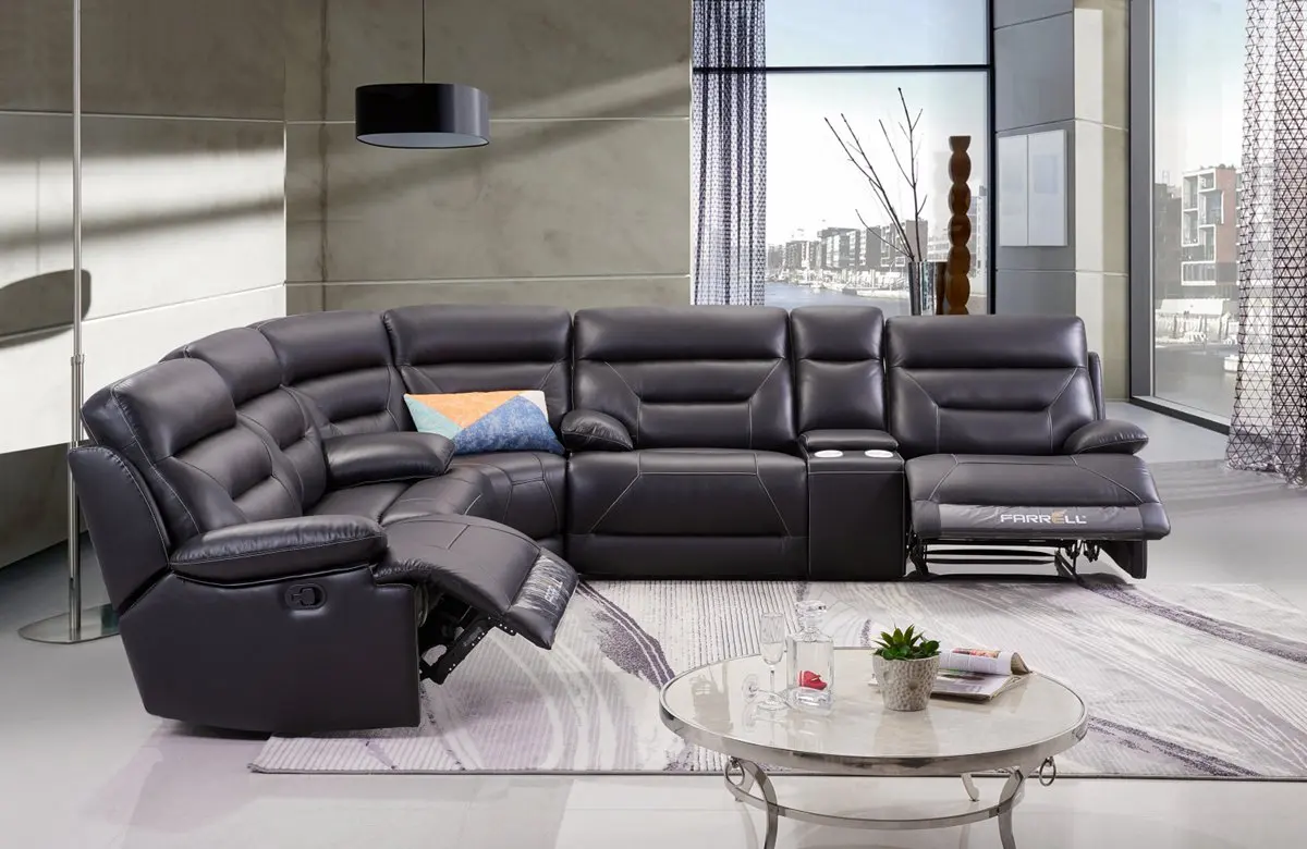 Modern luxury comfortable sofa set corner leather recliner sofa sale 7 seater recliner sofa set