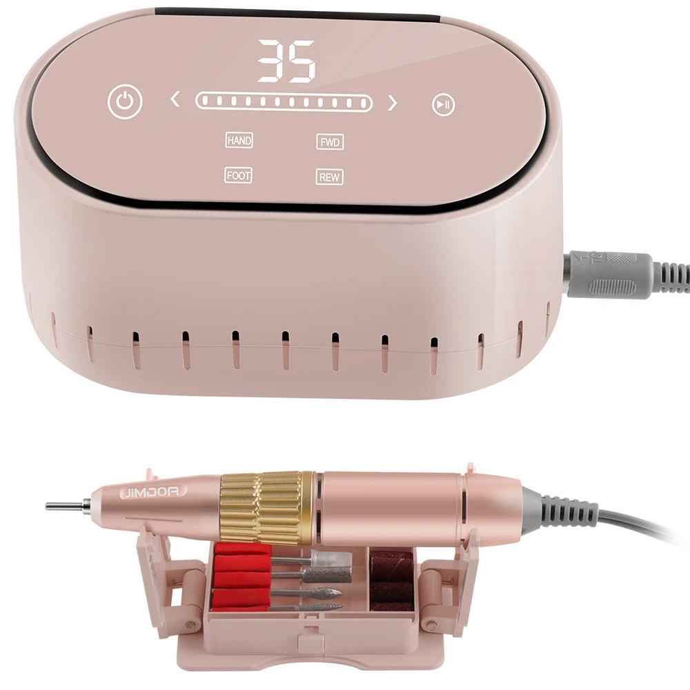 Nail Drill Machine Jimdoa 2024 Newest 35000Rpm Professional Electric Manicure Pedicure Drill Kit