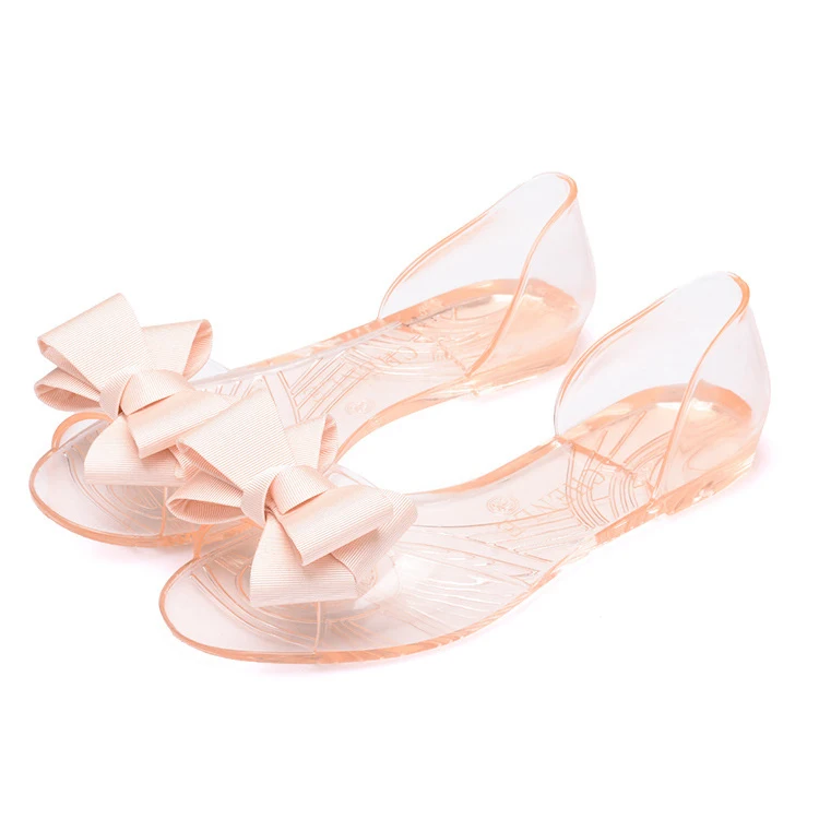 Best Selling Female Bow Crystal Fish Mouth Non-Slip Soft Bottom Jelly Shoes Women,Women Jelly Shoes Ladies