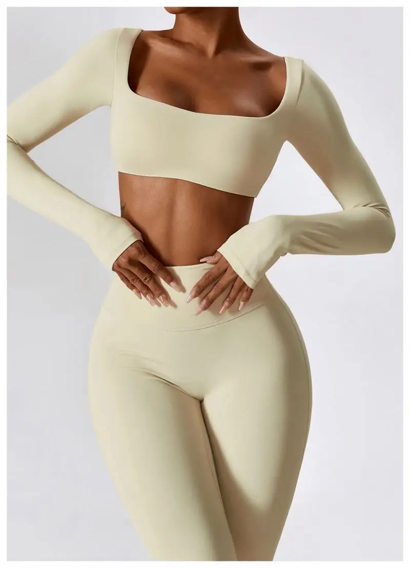 Manufacturer Wholesale Fitness Yoga Wear OEM Blank Tracksuits Women Sport Crop Top Scrunch Butt Yoga Pants Gym Sets For Women
