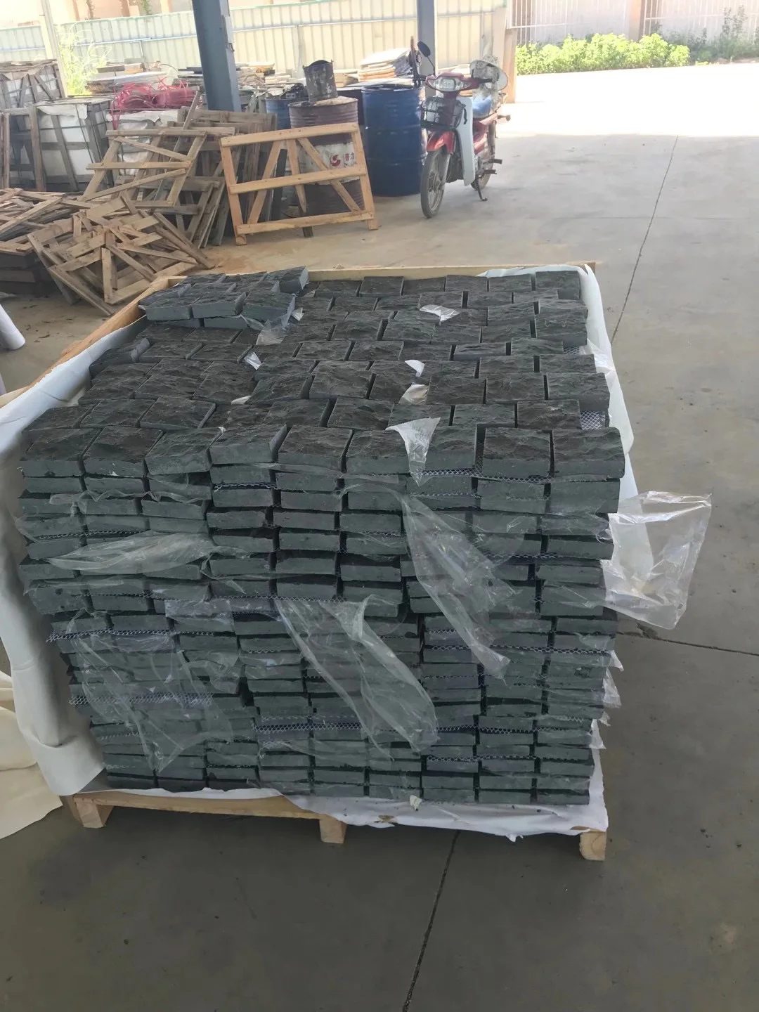 granite cube.outdoor driveway black basalt cobblestone, paving stone, paver