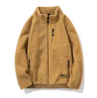 Модные мужские толстые пальто с воротником-стойкой, флисовый бомбер 2021, зимние мужские замшевые куртки