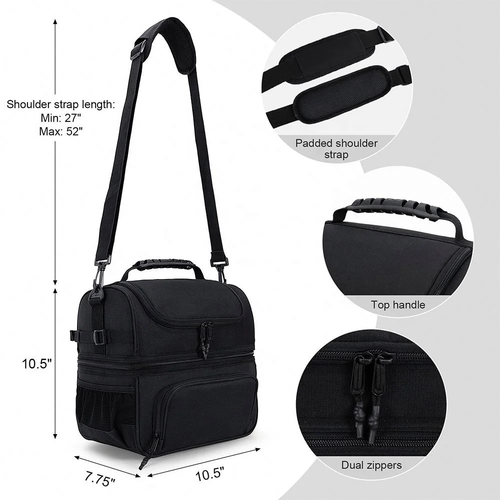 BSCI Custom Heat Sealed Freezer Pack Lunch Bag Insulated Marine Cooler Bag Two Compartments With Tableware Holder