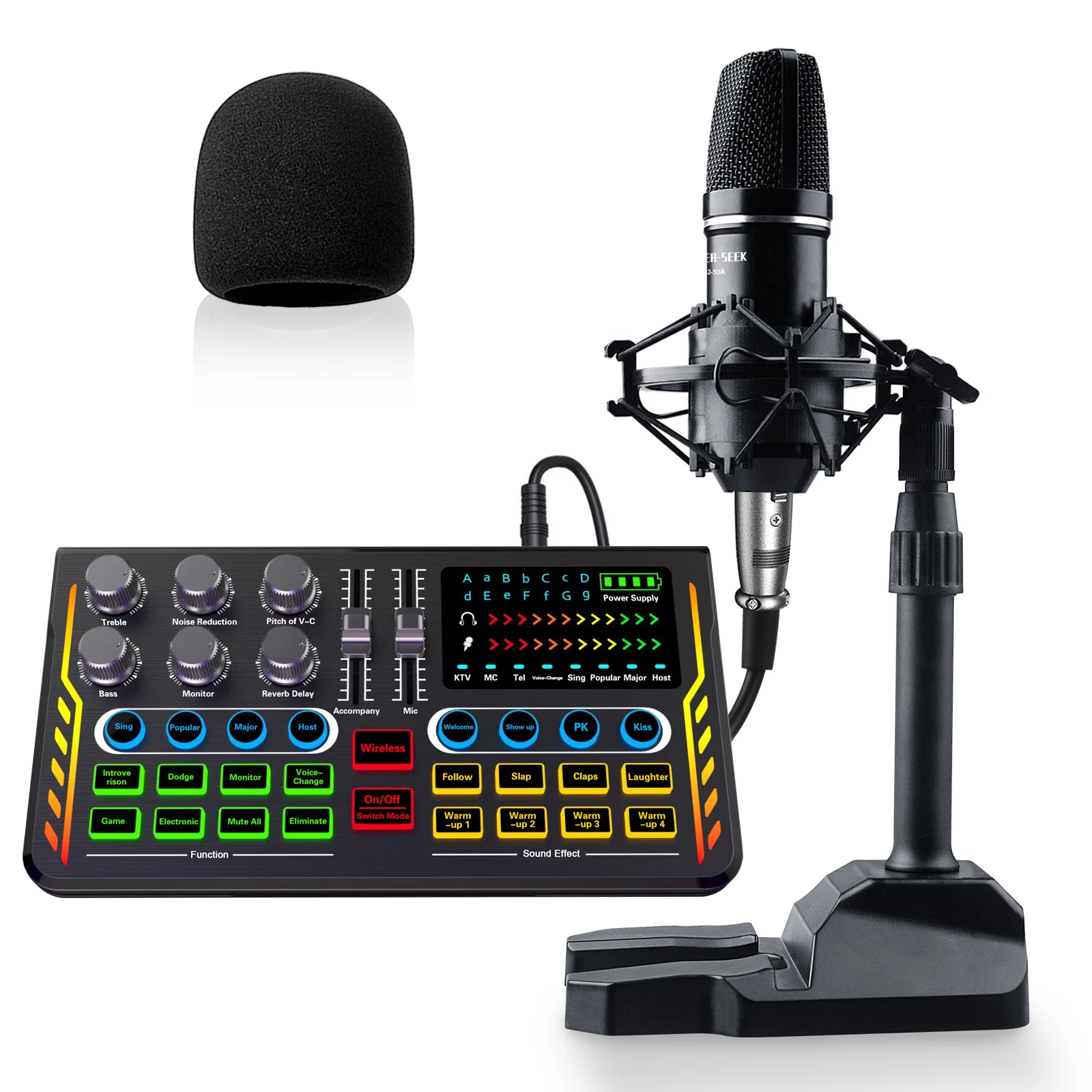 Wholesale Recording Live Streaming USB Sound Card and Studio Microphone