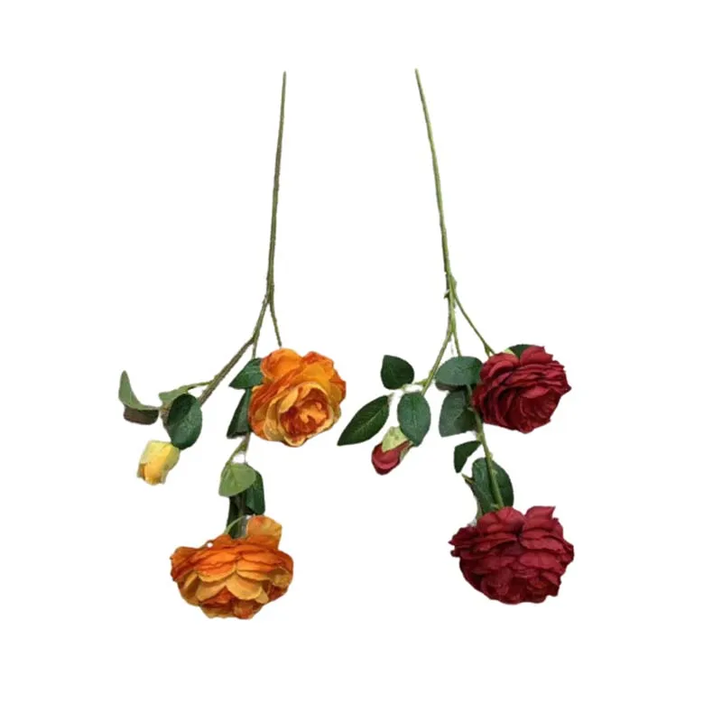 Home Wedding Flowers 3 Heads 66cm Artificial Peony Flowers For Events Decoration