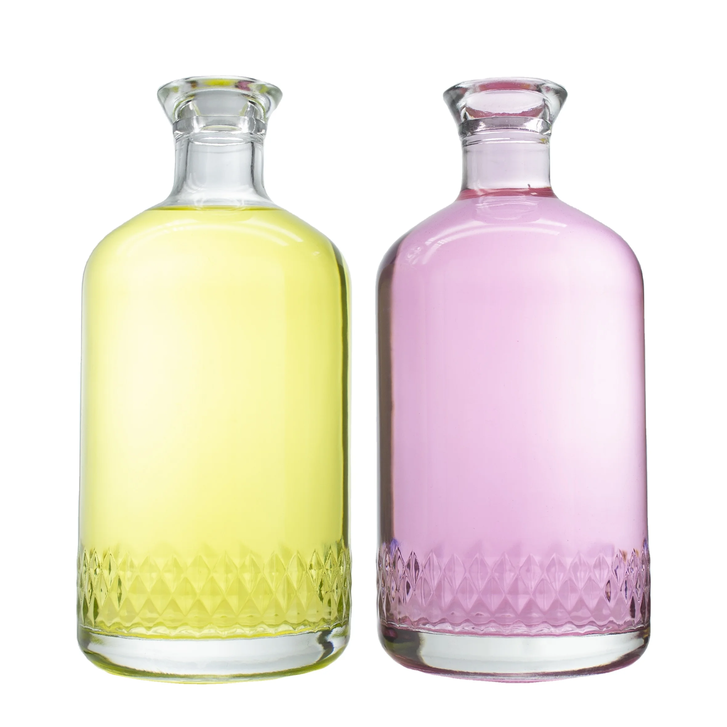 Wholesale price transparent vodka bottle rum gin glass bottle