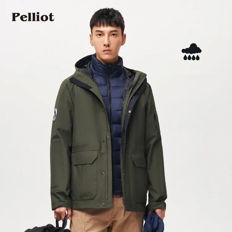 Pelliot зимняя мужская куртка три в одном со съемным пуховым вкладышем новая ветрозащитная и водонепроницаемая куртка