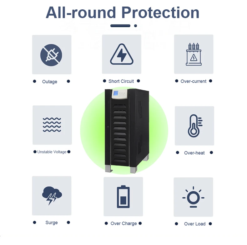 CWUPS High Quality 200 KW Three-Phase Industrial Online UPS Uninterruptible Backup Power Supply 1000VA Capacity Pure Sine Wave