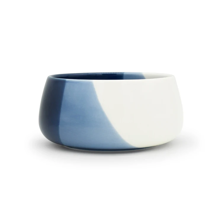 Factory price Wholesale New Less Simple Bleu Collection ceramic 16cm Salad Bowl Blue rice soup bowl