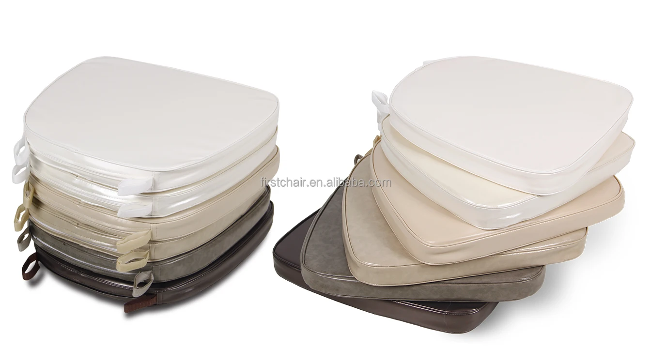 Wholesale Hotel Furniture Wedding Banquet Chair Used Washable High Density Movable PU Leather Chiavari Cushion