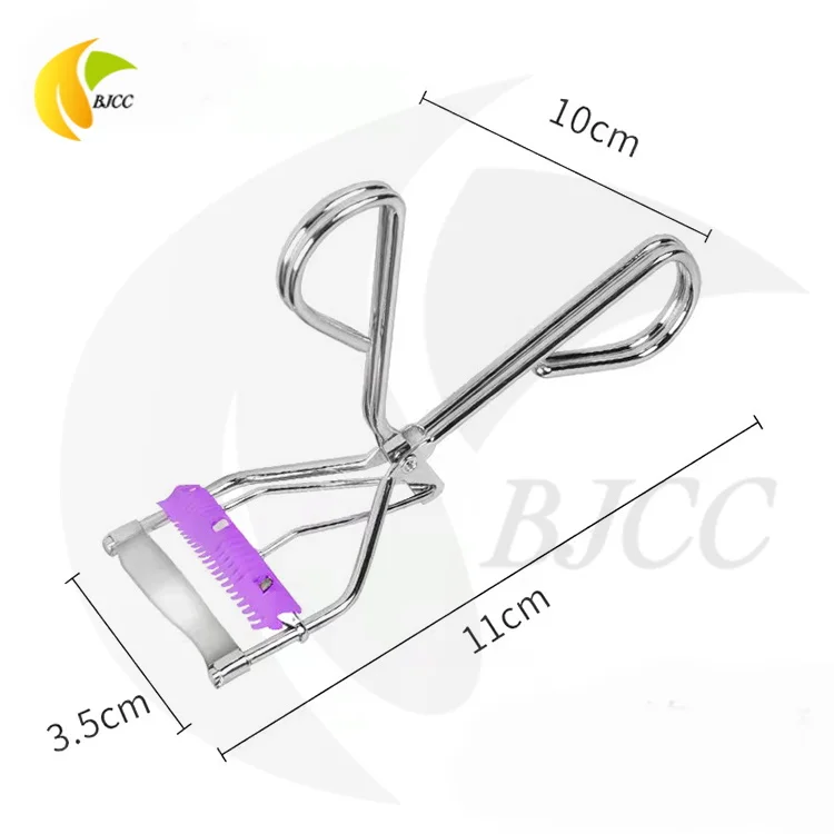 New Design High Quality Portable Beauty Diamond Rose Gold Wide Stainless Steel False Eyelash Tool Vendor Lash Curler With Brush