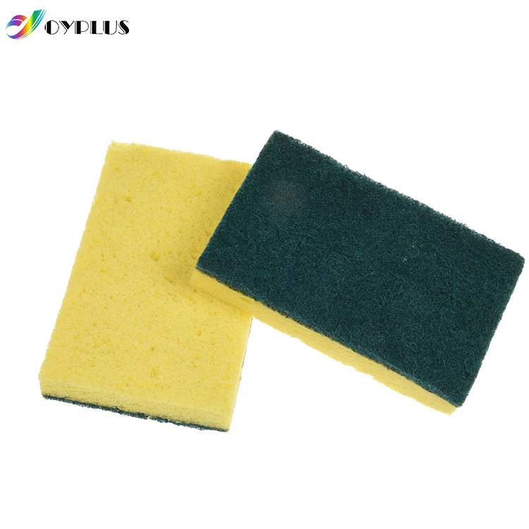 
2 Pack Cooking Ware Sponge 100% Natural Cellulose Sponge Scourer For Tough Surface Heavy Duty Scrub Sponges 