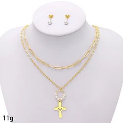 Mexican Imported 24k Gold Plated Jewelry Set Mutil Pearl Female Heart Wedding Square Dubai Gold Jewelry