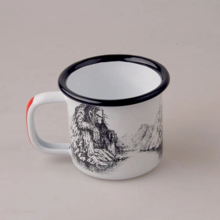 
Printed Enamel Mugs Mug Custom Printed Reusable Travel Coffee Mug With Red&White Handle 