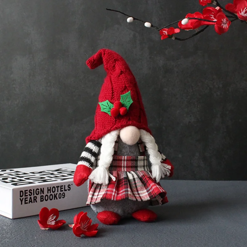  Christmas Gnomes Set Handmade Santa Gnome Plush Doll Figurine gonk Dwarf Elf Household Felt Decoration Ornaments