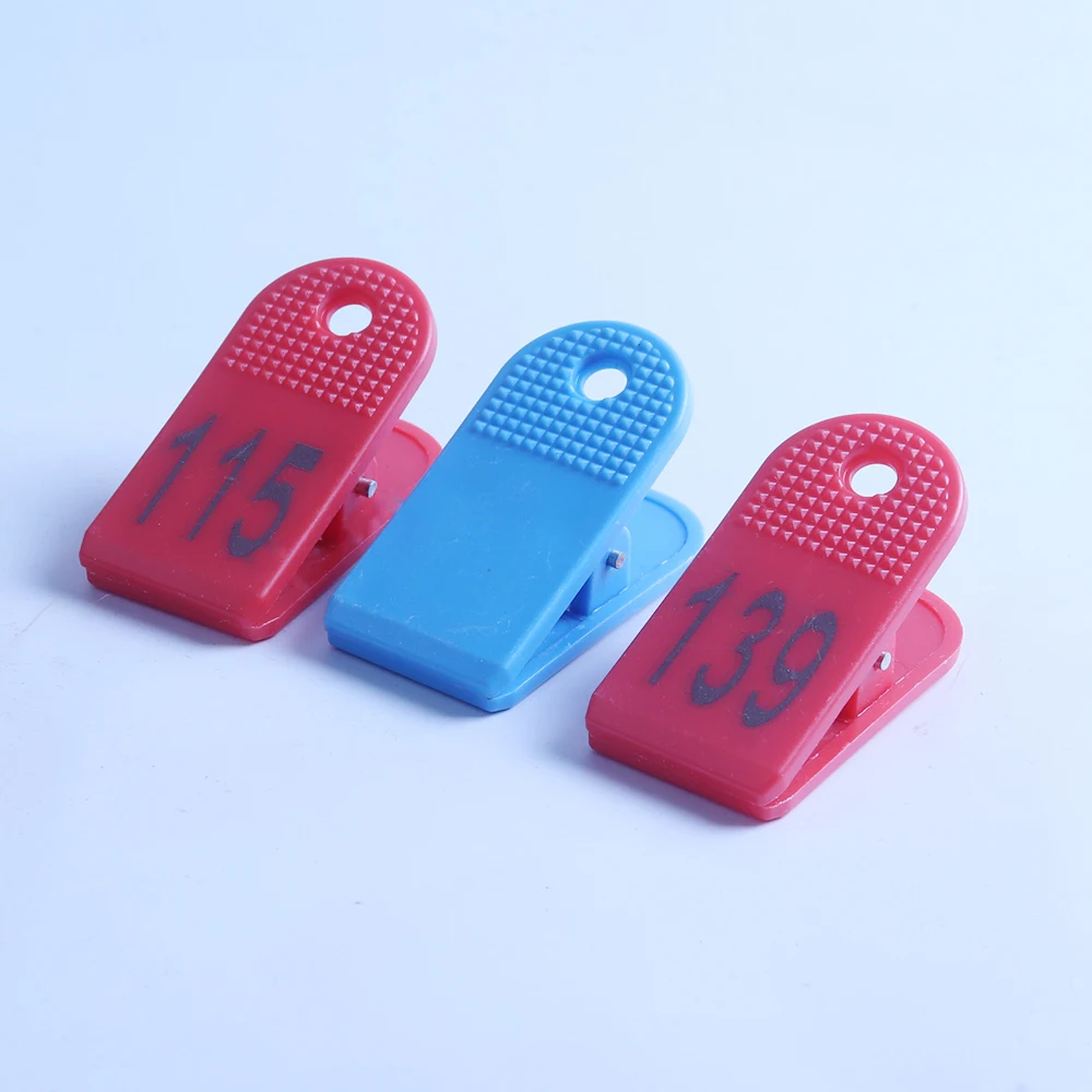 Custom Any Logo Binder Clips Red And Blue Square Plastic Spring Clips For Cartoon Paper Book Clip