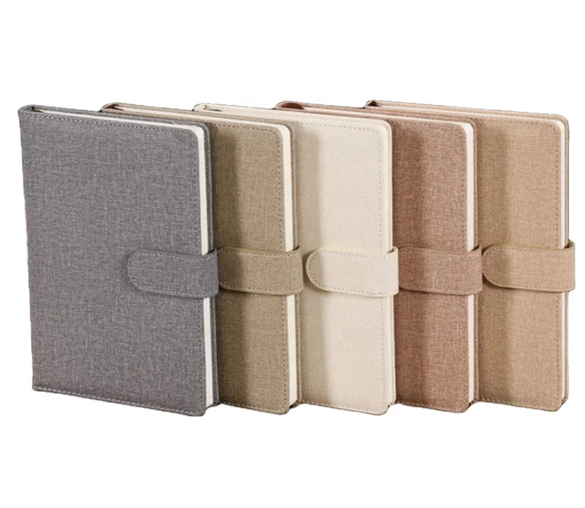 Customizable Logo A5 Fabric Cover Material Notebook With Closure Diary Hardcover Journal Printing Custom Notebooks