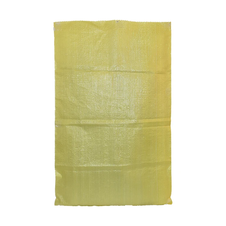 Wholesale 25kg 50kg Polypropylene Plastic Yellow Color White Rice Flour Packaging Bags