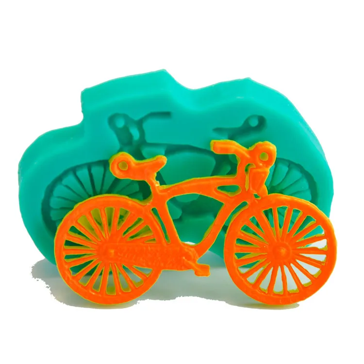 Creative Design 3D Bike Shape Silicone Chocolate Cake Mold for Baking DIY Cute Bicycle Cookie Cake Tool for Pastry Fondant Mold