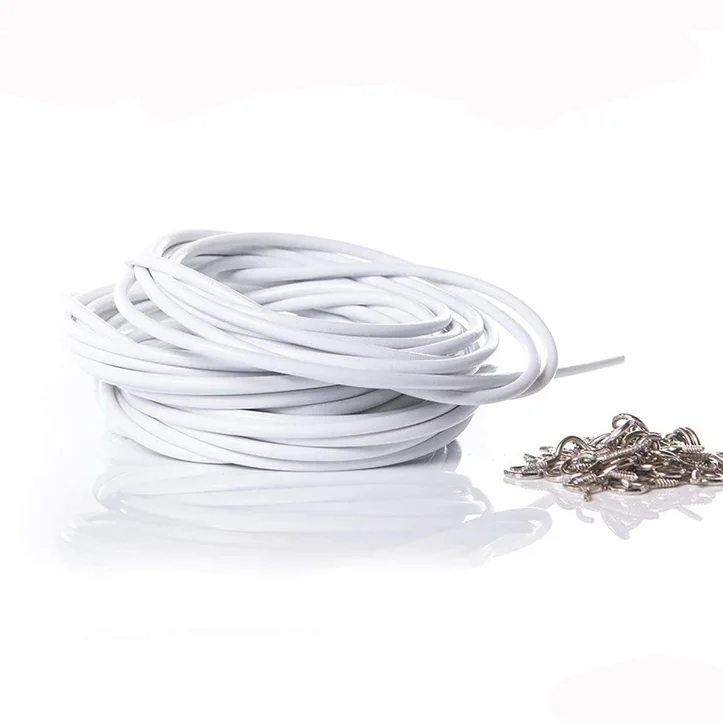 
Curtain Wire of Hooks & Eyes, Multi-Purpose Voile Wire/Cable, Cut to Size Net Curtain Wire. 