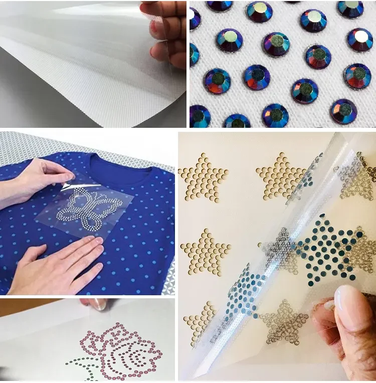 Hot Fix Paper Self Adhesive Tape Paper Rhinestones Crystals Iron On Heat Transfer Film