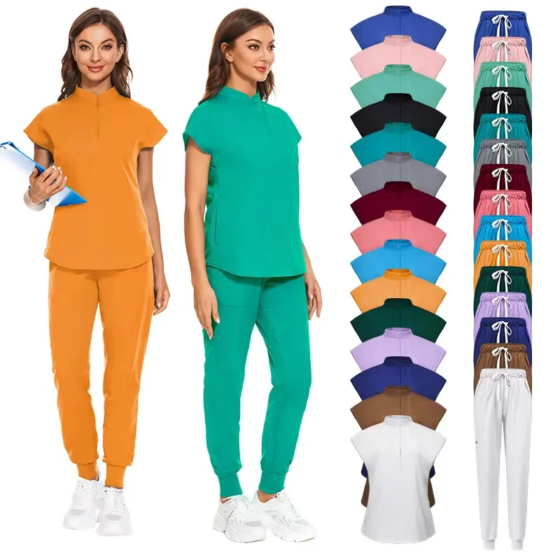 Operating Room Doctor Nurse Work Wear Pet Grooming Working Clothes Medical Uniforms Spa Uniform Womens Scrub Sets Tops+Pants
