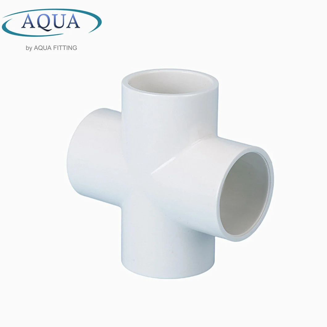 CPVC PVC Pipe Fitting 4 Way 4-Way Connector Cross Joint Tee