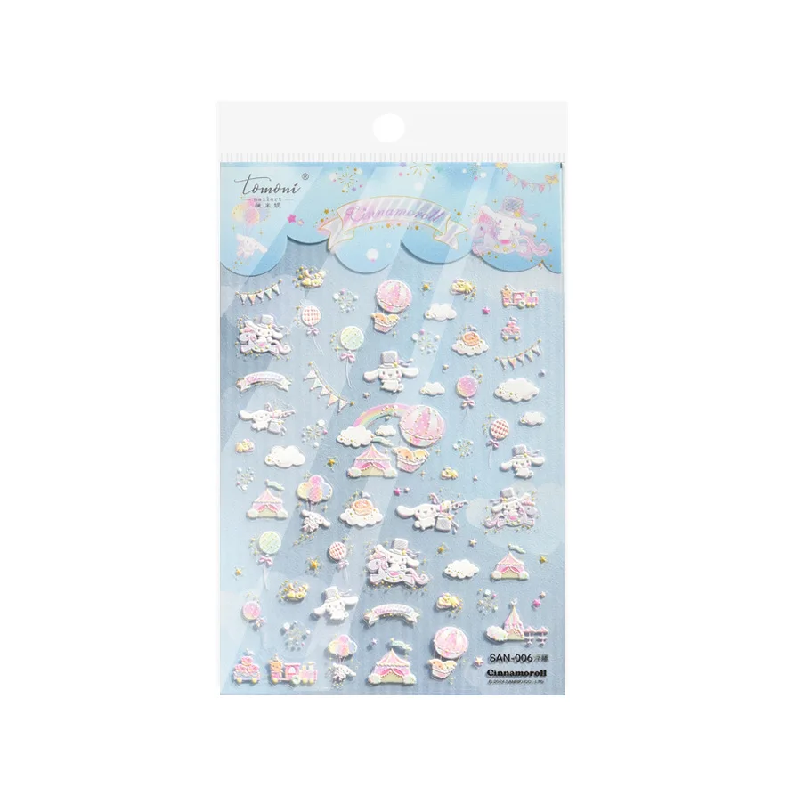 Sanrio&Tomoni collaboration style relief nail art stickers 3D three-dimensional
