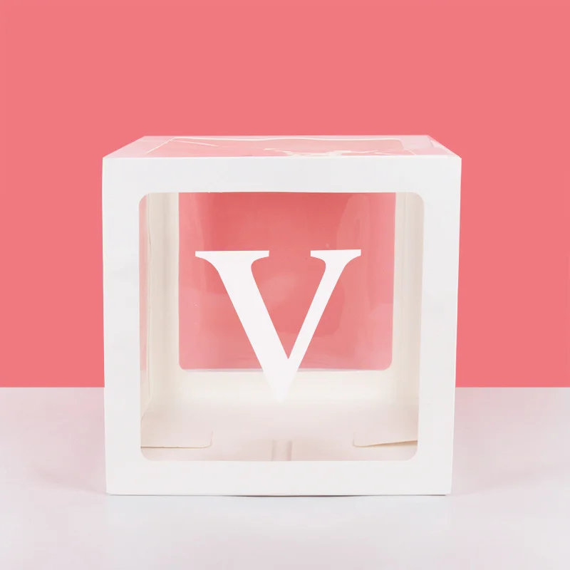 30 CM Girl and Boy Box Transparent Balloon Boxes Block for First Baby Shower Wedding  Party Decorations