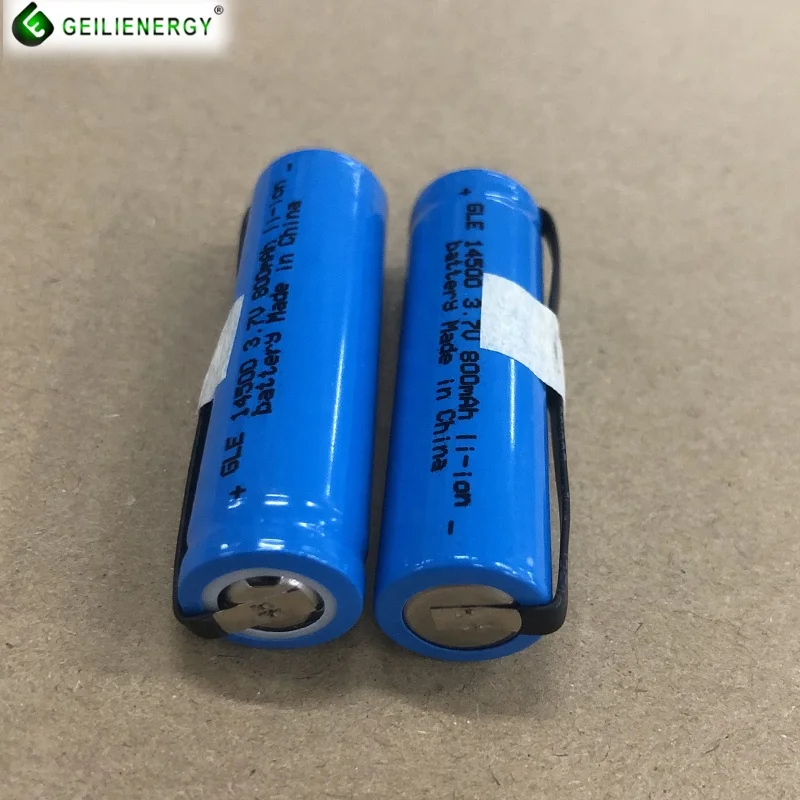 Shaver 3.6v 14500 lithium battery 14500-2s 7.4v 800mah 14500 cell