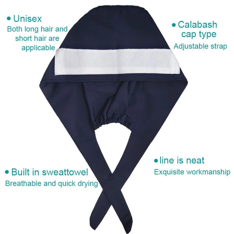 Hot-Sale custom dentist clinic beautician scrubs nurse Doctor Working adjustable nursing cap hat with Button for women and men