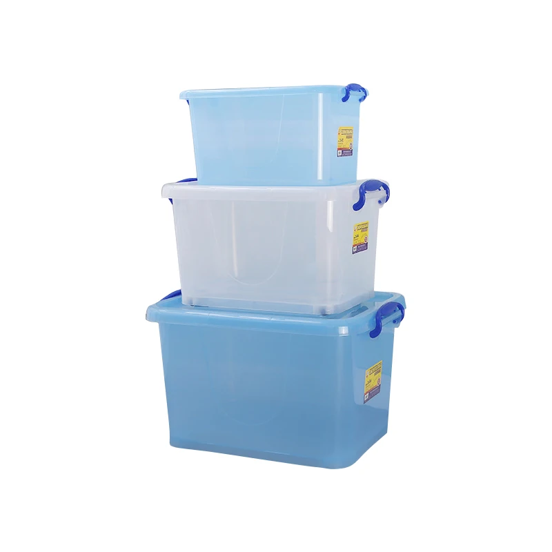 Big Clear Multifunction Organizer Bins Storage Box Plastic Storage Box With Latching Handle And Wheels Lids