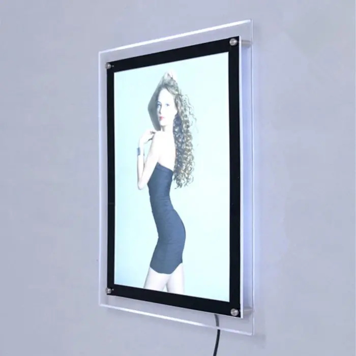 slim magnetic panel aluminum frame restaurant menu led advertising display crystal light box