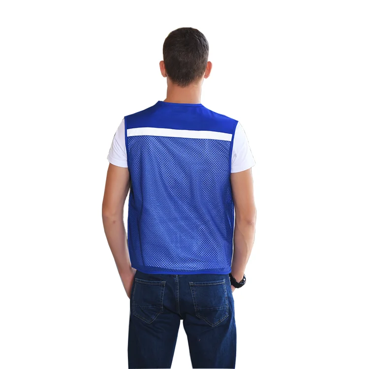 Safety Workwear Vest With Mesh Pocket Men Fishing Vest With Mesh