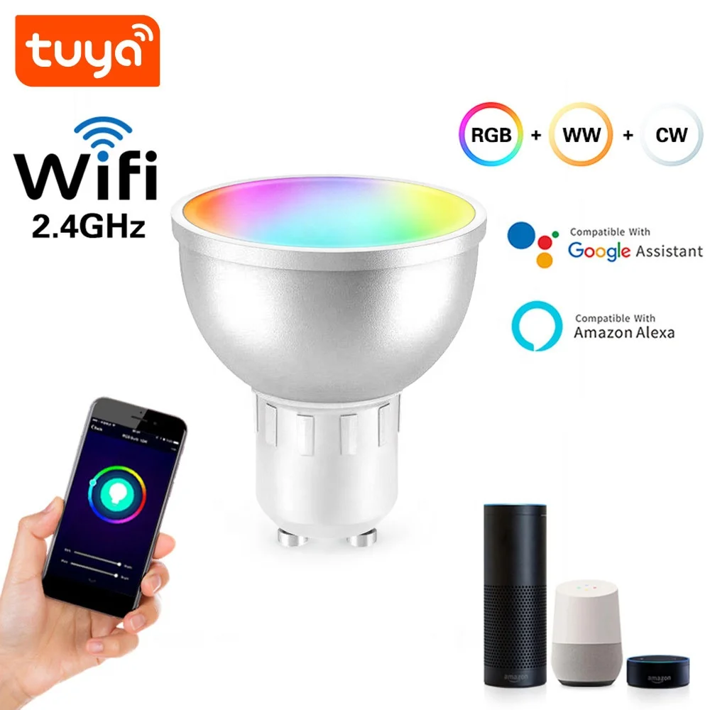 2024 Best 5W RGBCW Tuya Smart WiFi Bulb Support APP Group Control For Home Smart PST-WFGU10