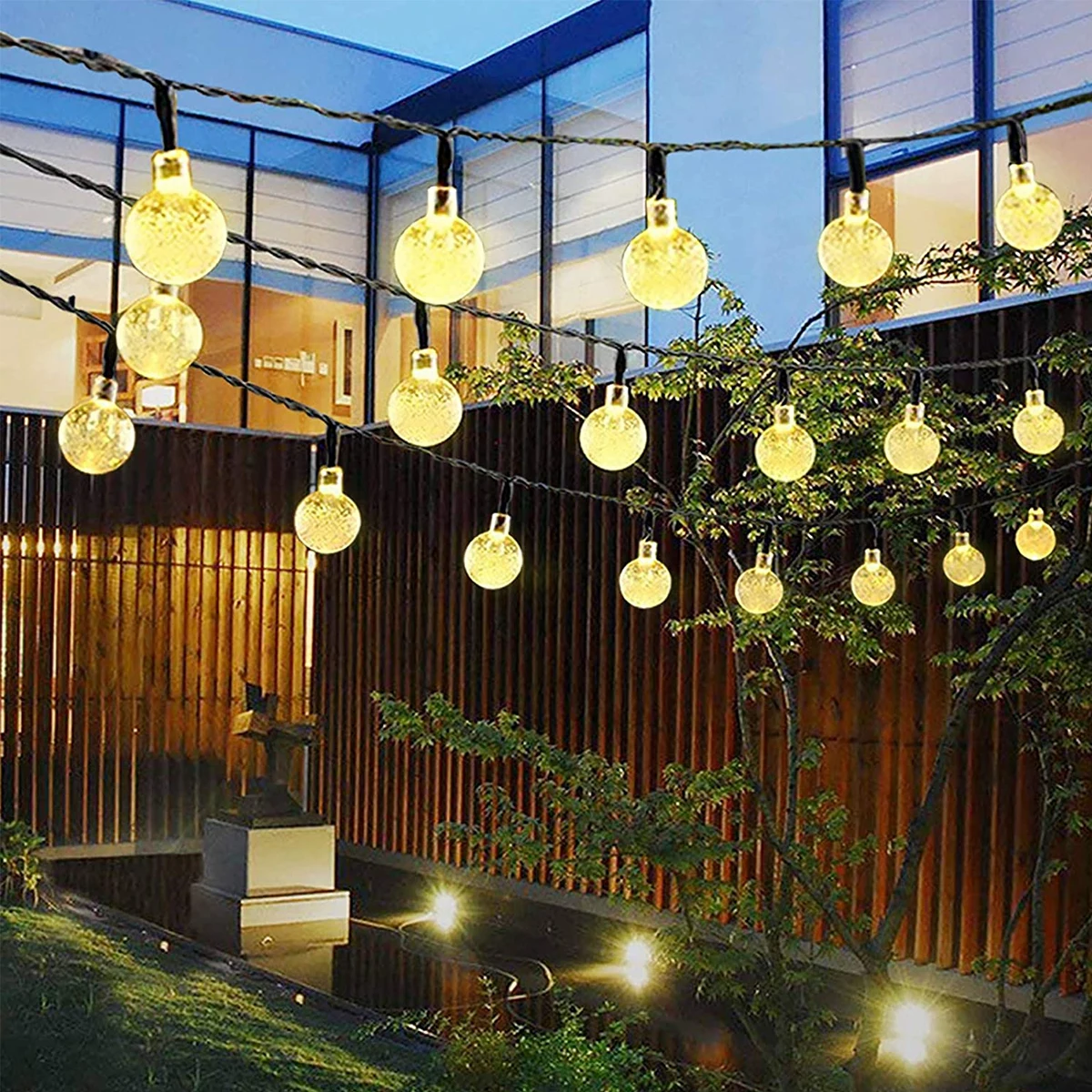 
Dropshipping Christmas Outdoor 50 Led Waterproof Bright Bubble Solar Powered Lamp String Lights For Garden 